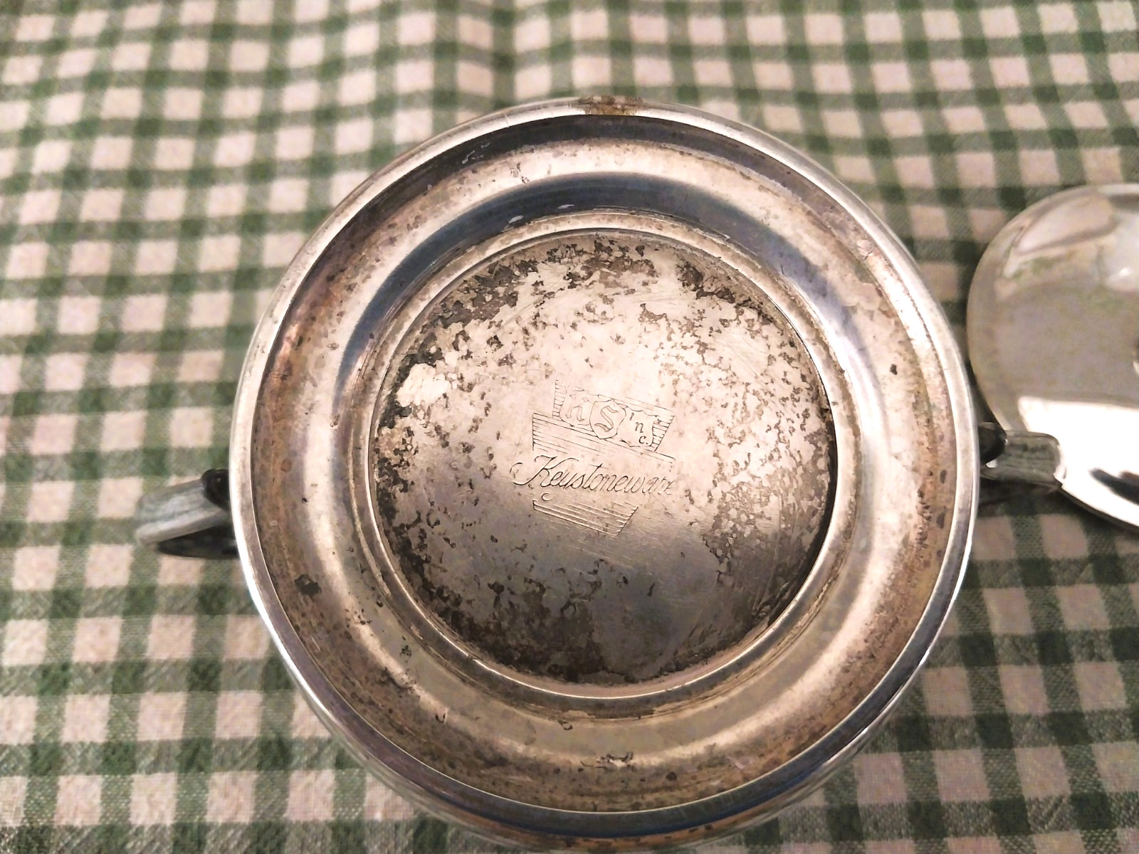 Keystone Silver Company Tarnished Keystoneware Silverplate Sugar Bowl 1914-1950s