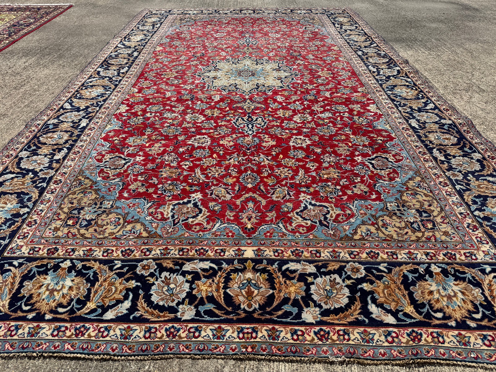 10×16 RED HANDMADE ANTIQUE ORIENTAL RUG vintage navy blue fine handwoven big old