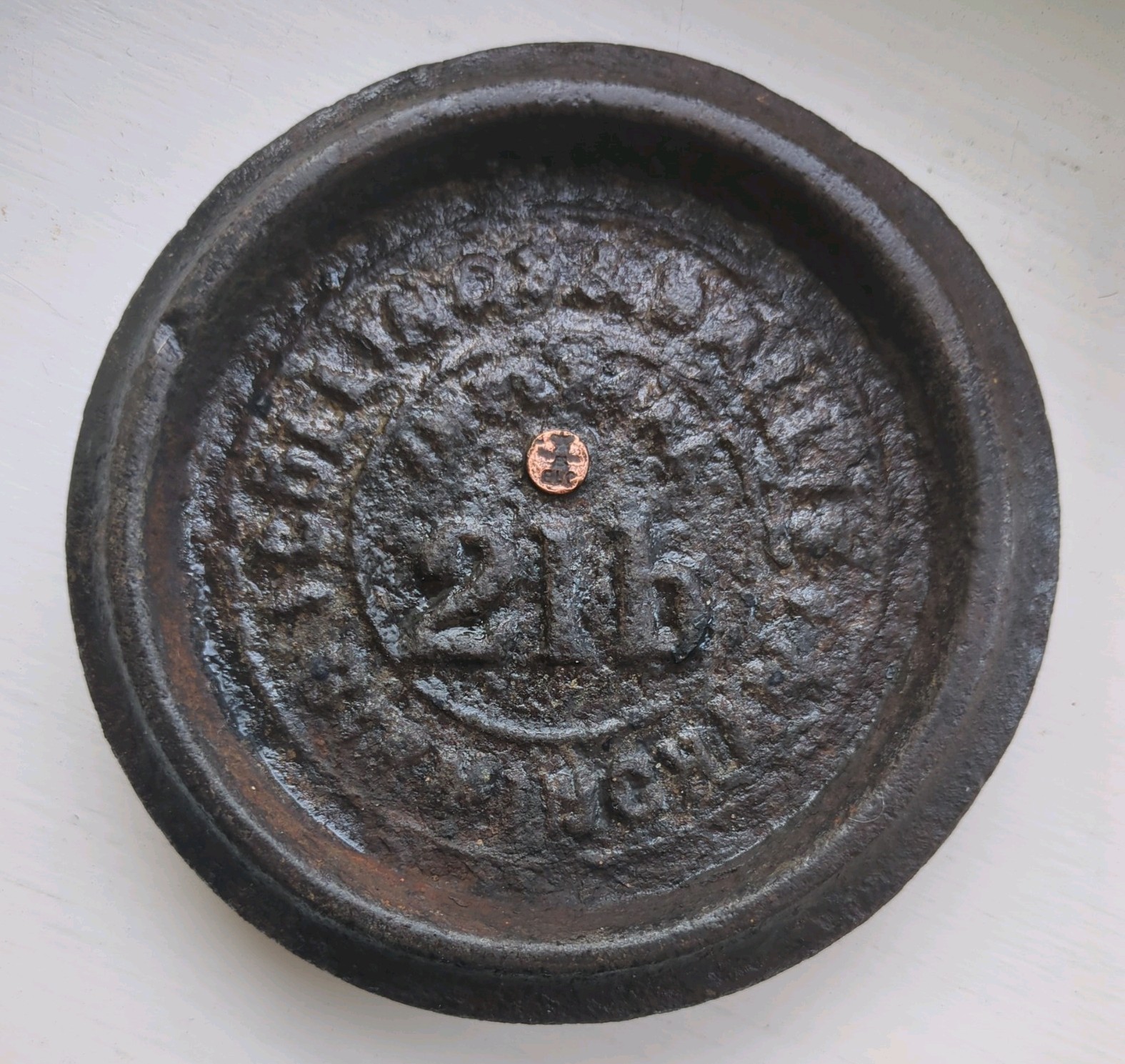 Cast Iron Weight 2lb Collings & Wallace, Birmingham : early – late 1800s Vintage
