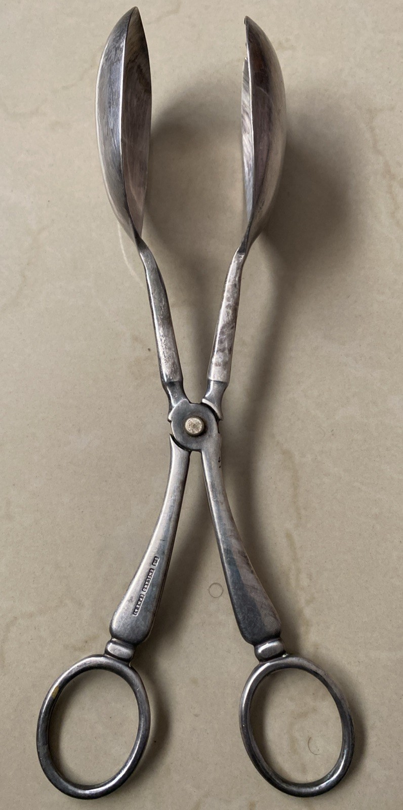 Silverplated Salad Tongs Spoon Fork EP S.6 Vintage ~ Antique Decor .