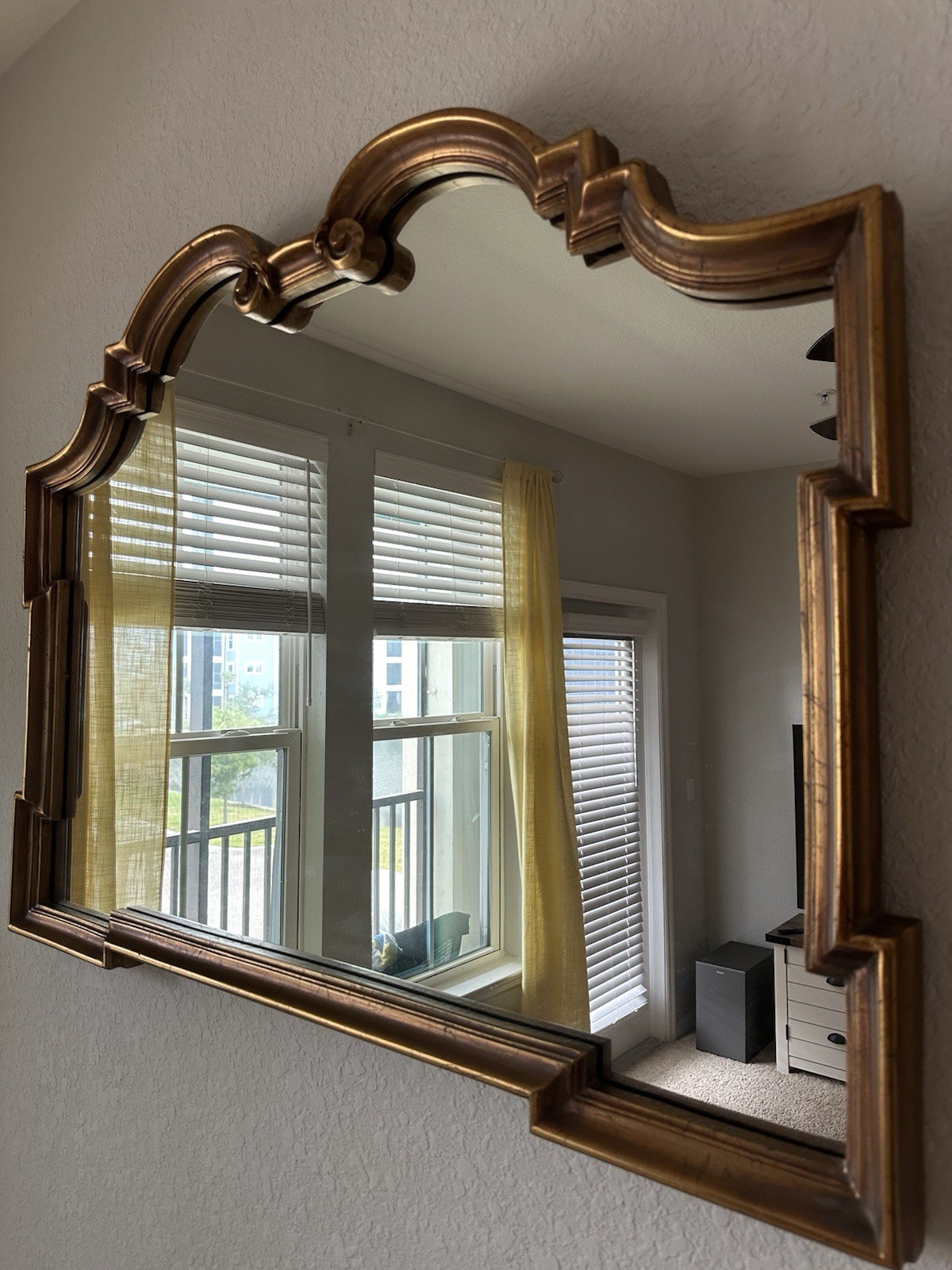 Vintage Ethan Allen Wall Mirror – 1976 Model 07-4532 – Gilt Frame Arched Top