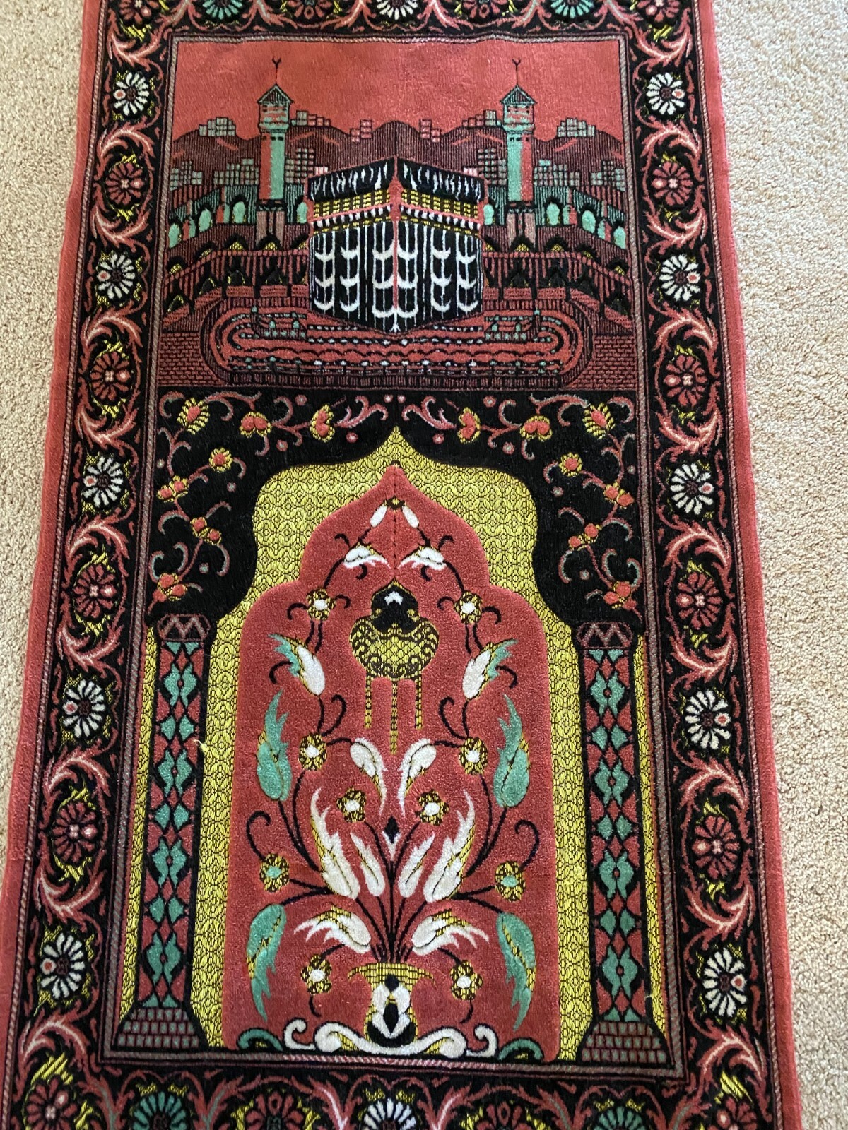 ANTIQUE SMALL ORIENTAL RUG 46′ x 26 1/2″ APPROX