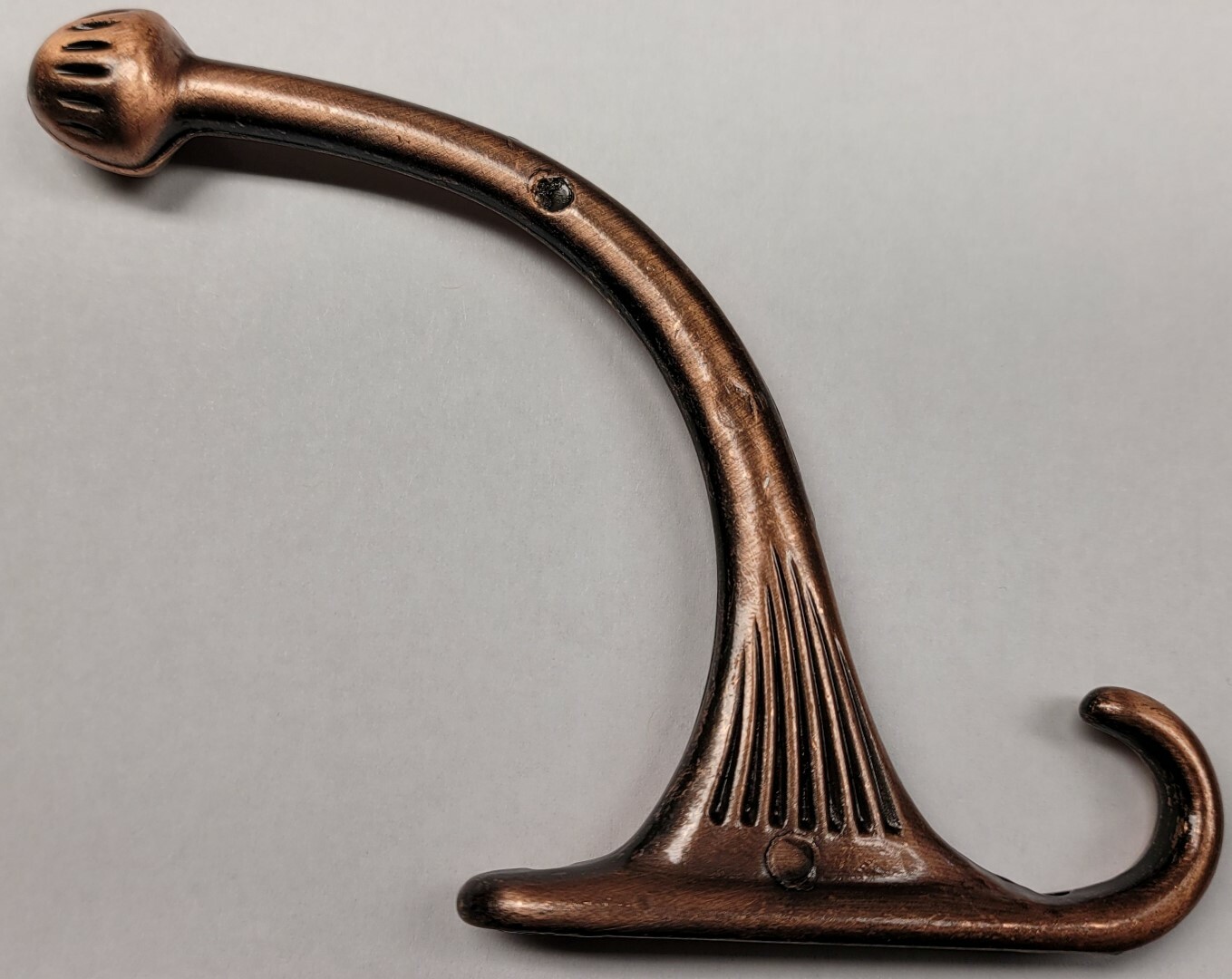Single ANTIQUE COPPER costumer coat hook hall tree hat rack wall vintage old NEW
