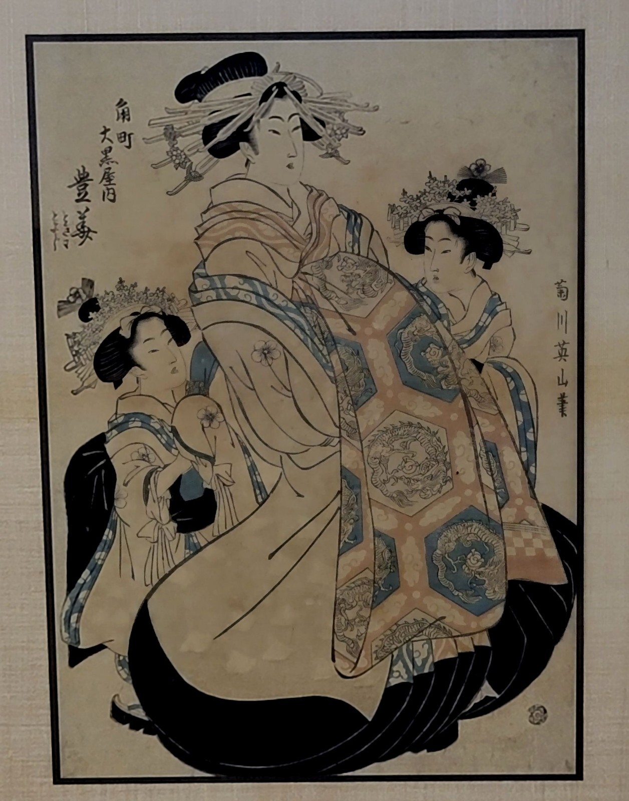 Japanese Woodblock Print ” The Geisha” #2 by Kikukawa Eizan (菊川英山)