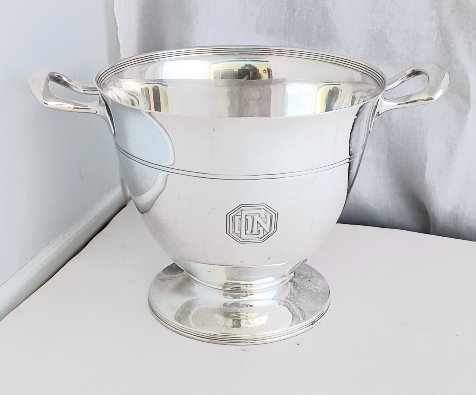 Tiffany & Co Large Sterling Waste Bowl-Mono’d 3 3/4″ tall