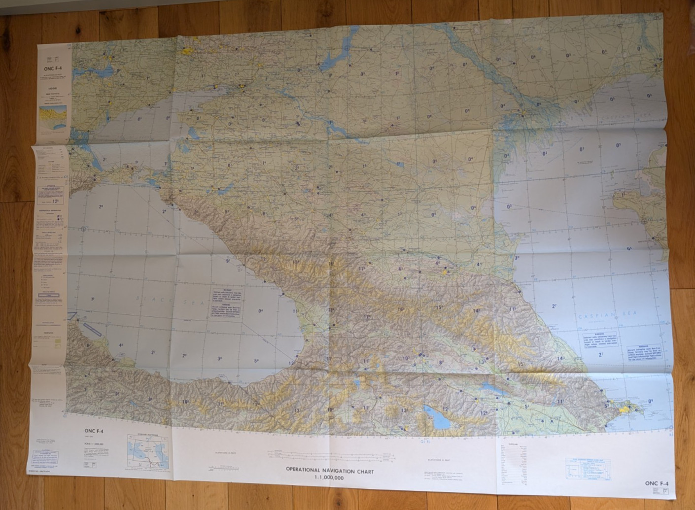1982 MoD Map ONC F-4 1:1,000,000 Black Sea Turkey USSR (Armenia Georgia Azer…