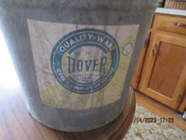 DOVER No 12 VINTAGE Galvanized Metal Bucket – Dover Stamping Co Fall River Mass