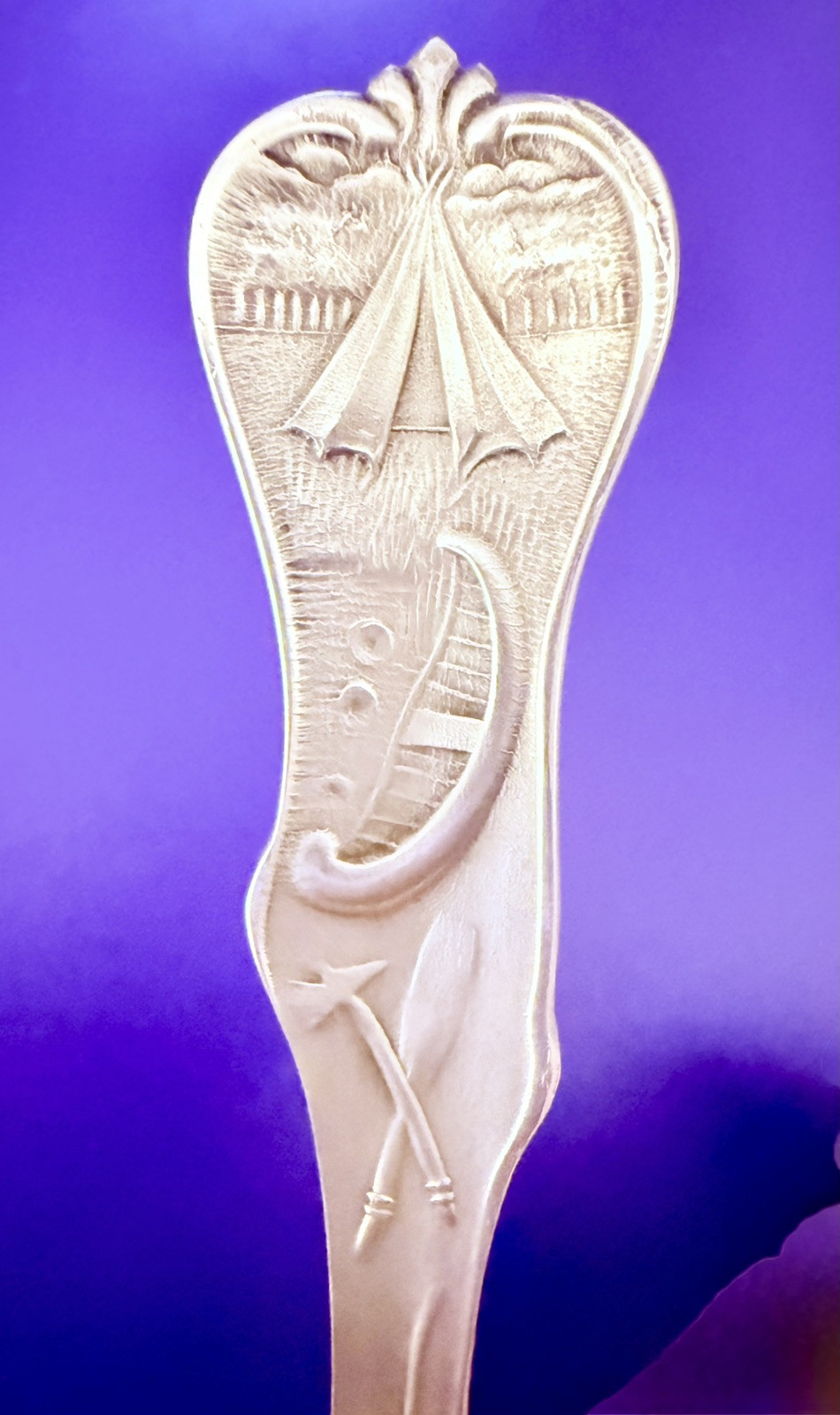 Historical SOUVENIR SPOON Jacksonville Florida STERLING SILVER Alligator Palm