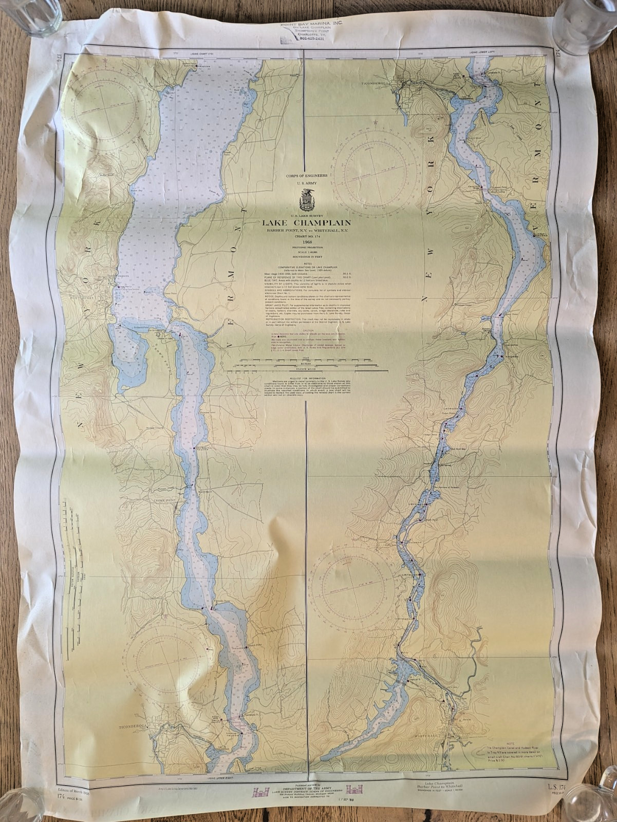 Lake Champlain Barber Point, N.Y. to Whitehall N.Y Chart 174 U. S. Lake Survey