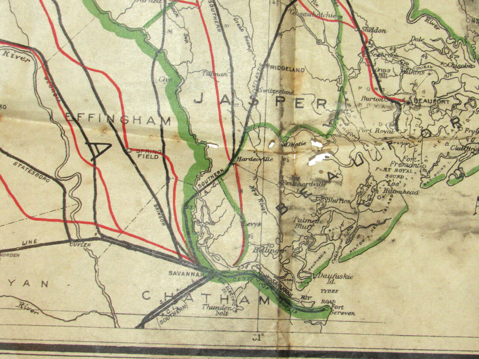 VINTAGE 1914 OFFICIAL MAP OF SOUTH CAROLINA SHOWING THE MAIN PUBLIC HIGHWAYS! SC
