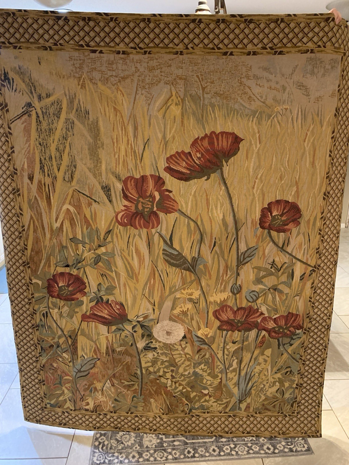 Corona Decor Co Tapestry- Poppies In Meadow – 72” By 59”