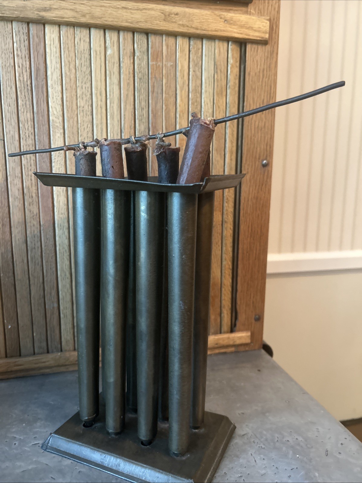 Antique Eight Tube Tin Candle Mold