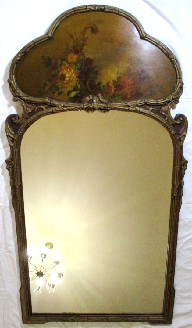French Giltwood Trumeau wall mirror Belle Epoque late 19th century antique