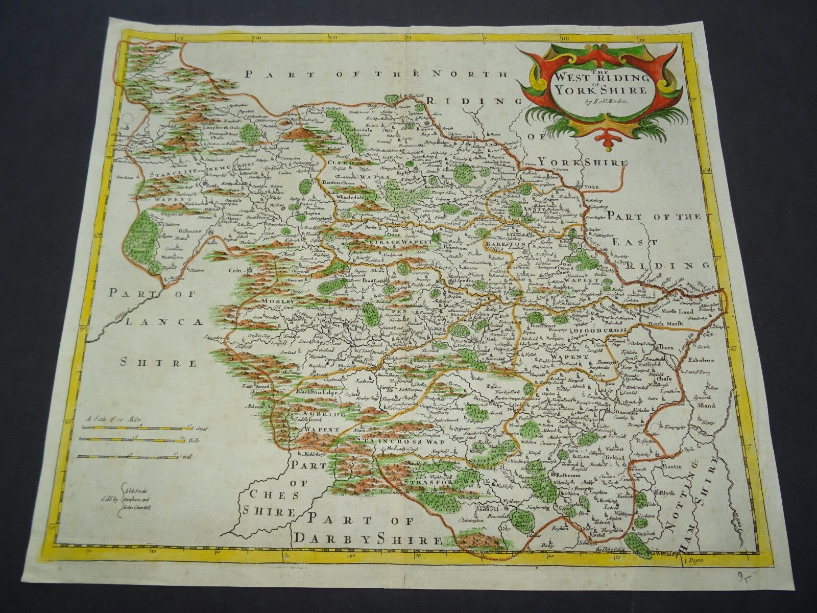 Antique map of the West Riding of Yorkshire by Robert Morden 1722