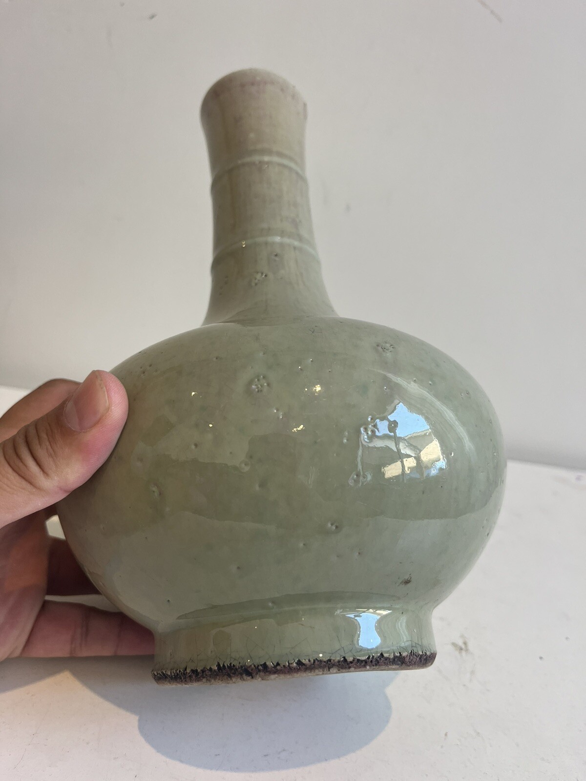 Small 19th Century Green Apple Chinese / Asian / Oriental Antique Vase