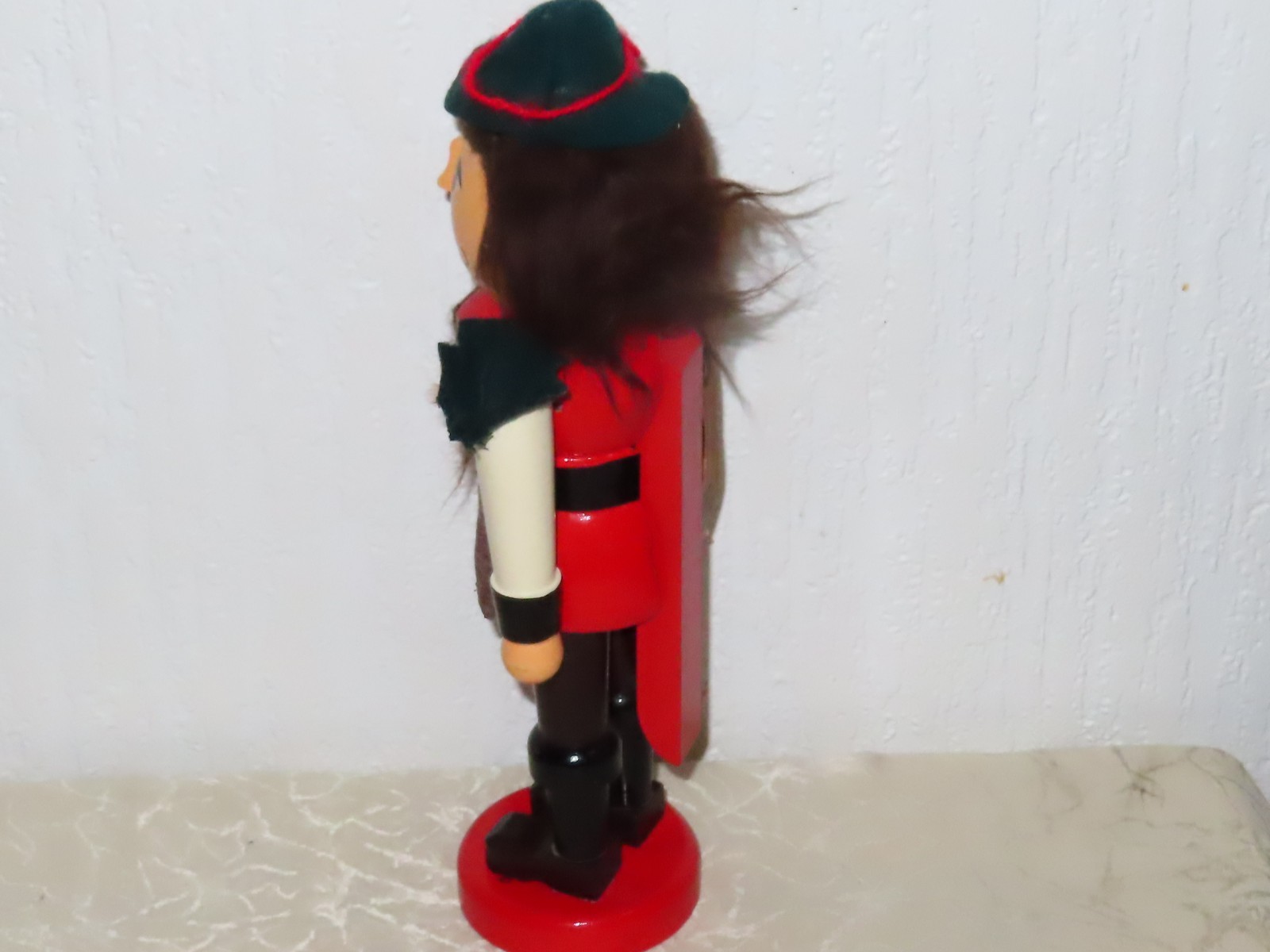 Wooden Figure Nutcracker With Bow Probably Erzgebirge!