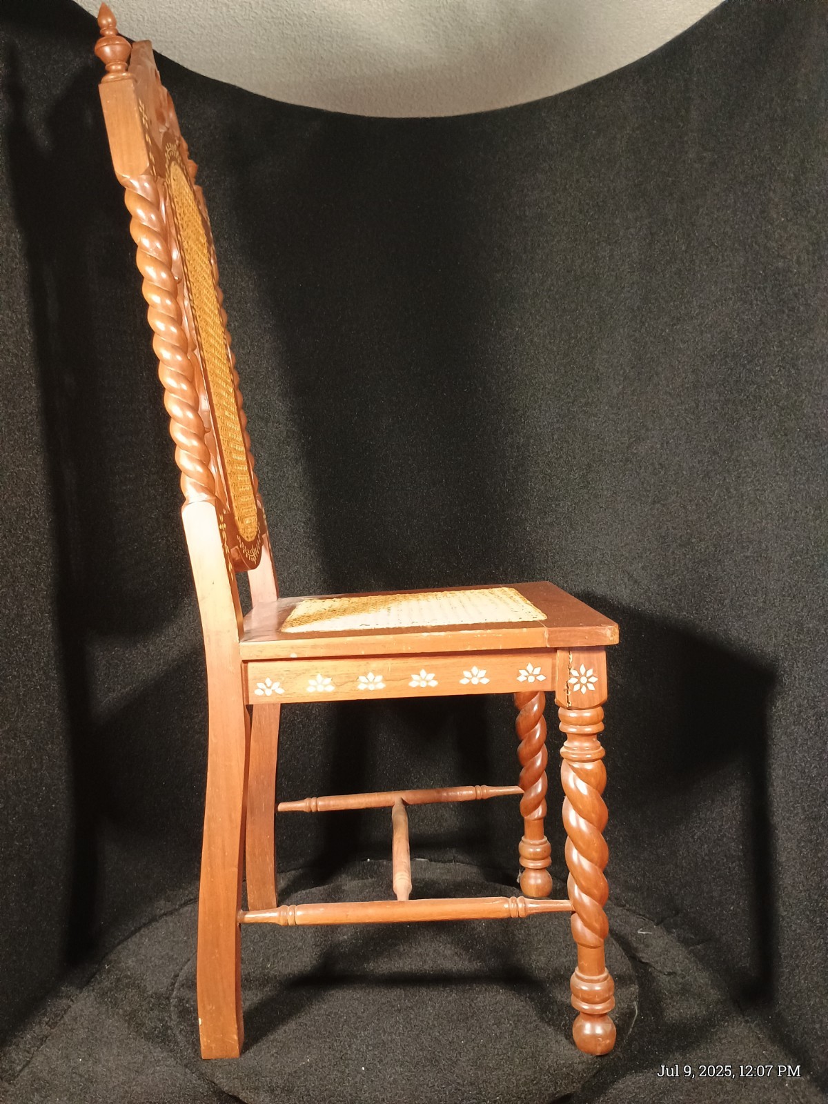 Dining Table and Chairs Center Carousel Caribou Bone Inlay Philippines WWII