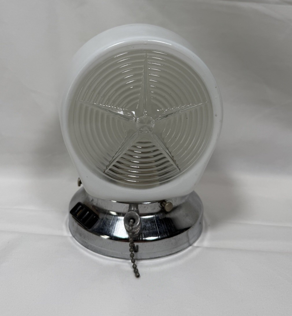 Vtg Milk Glass Sconce Light Wall Lamp “STAR” Globe Art Deco Antique Fixture RARE