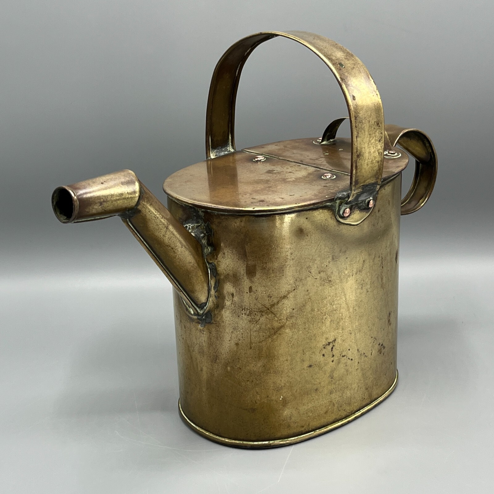 Antique Brass Watering Can Edwardian Victorian Small Vintage English Water Jug