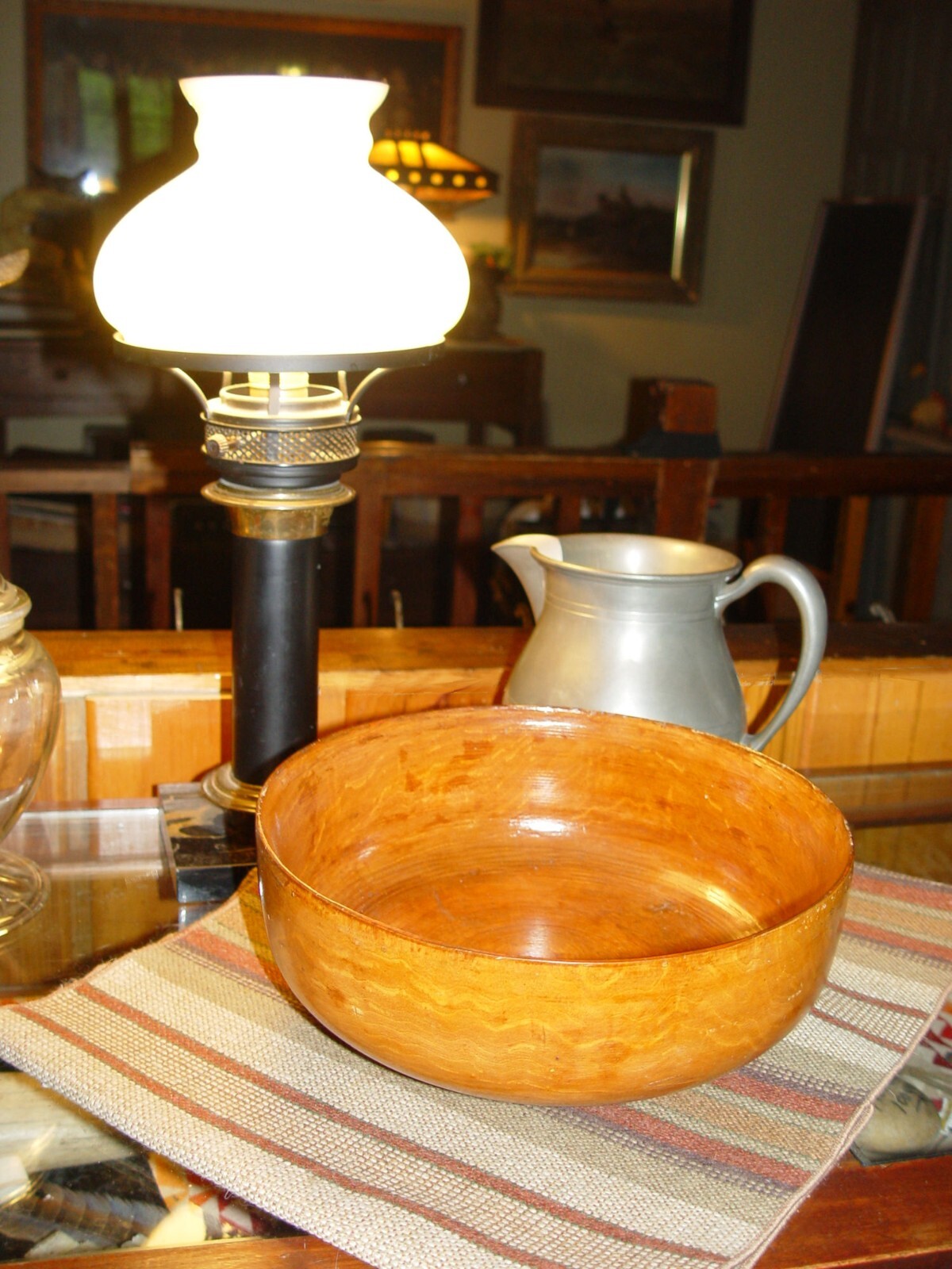 Fine 19th c. Large 10.5″ Birch Handturned Wood Bowl