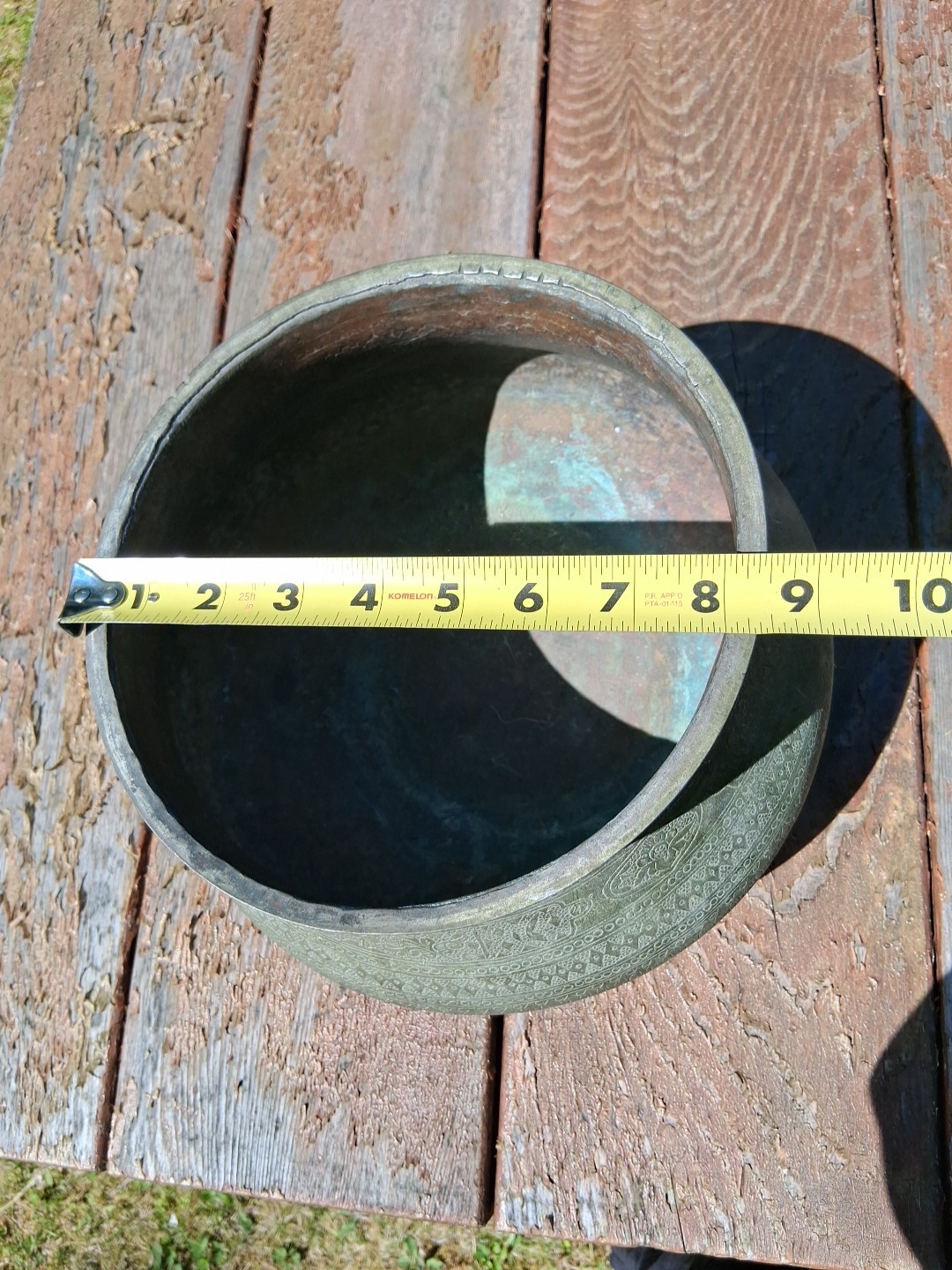 ANTIQUE LARGE MIDDLE EASTERN BRASS Copper POT PLANTER JARDINIERE