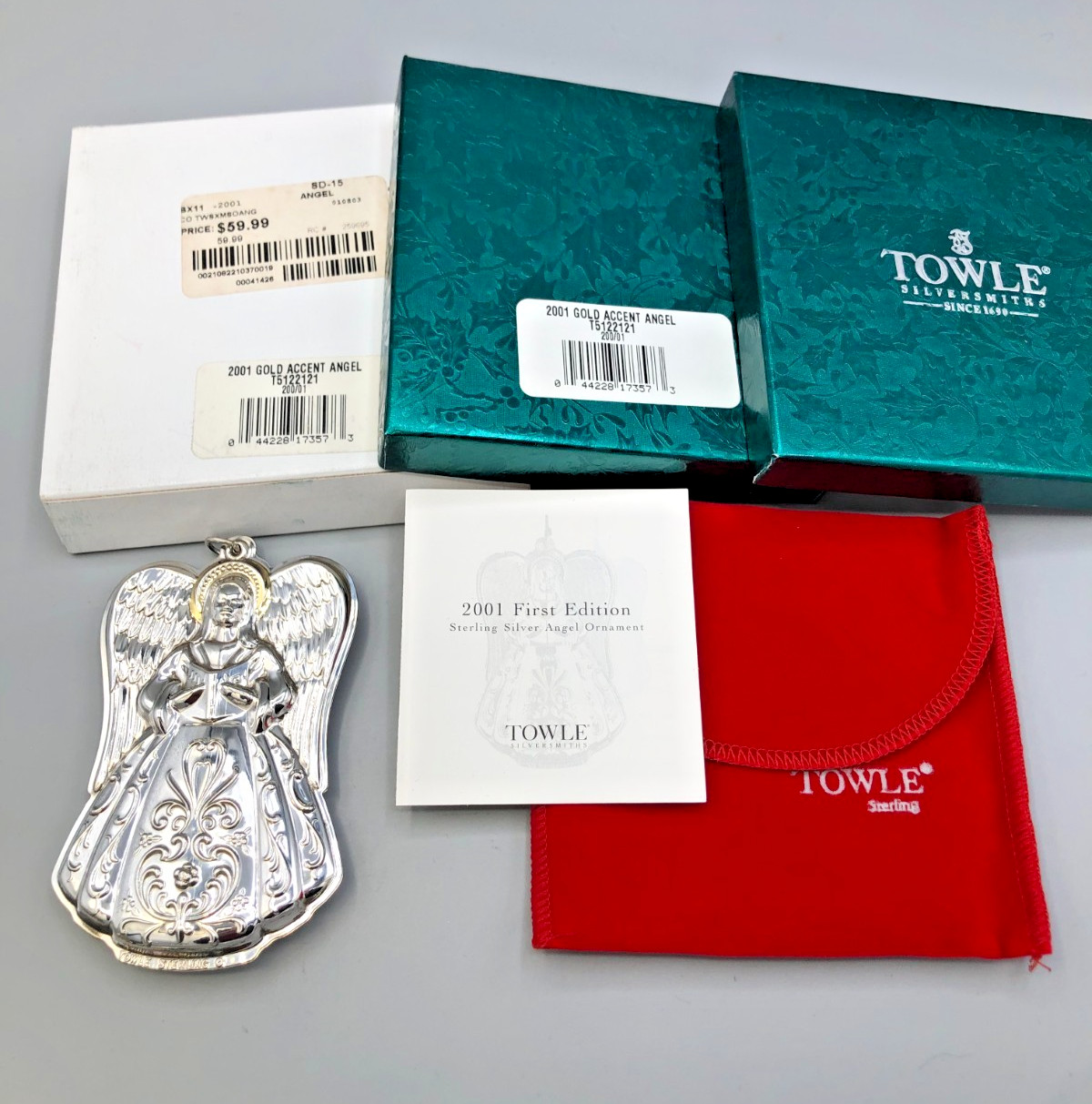 Towle 2001 Annual Angel Ornament Sterling Silver gently used, with box