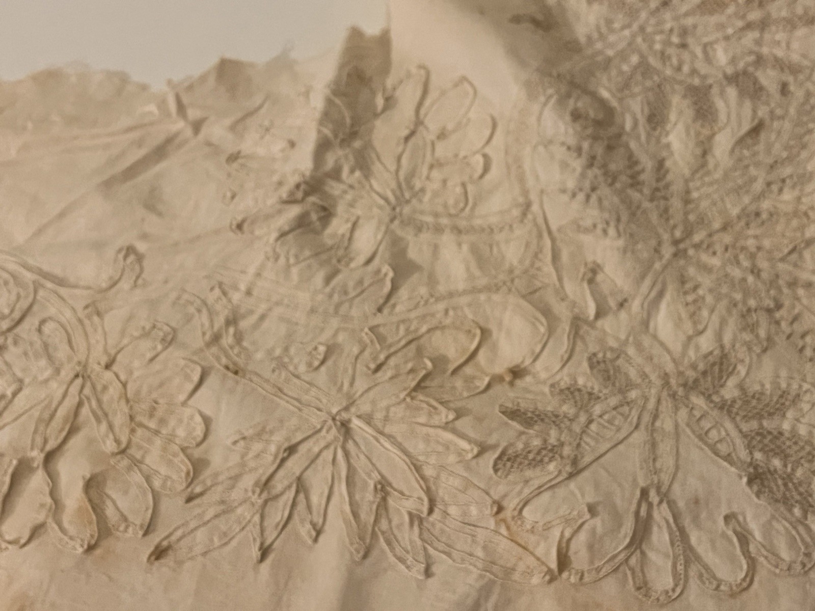 Antique Handmade Battenberg Lace Projects in Progress Cutter DIY Sew