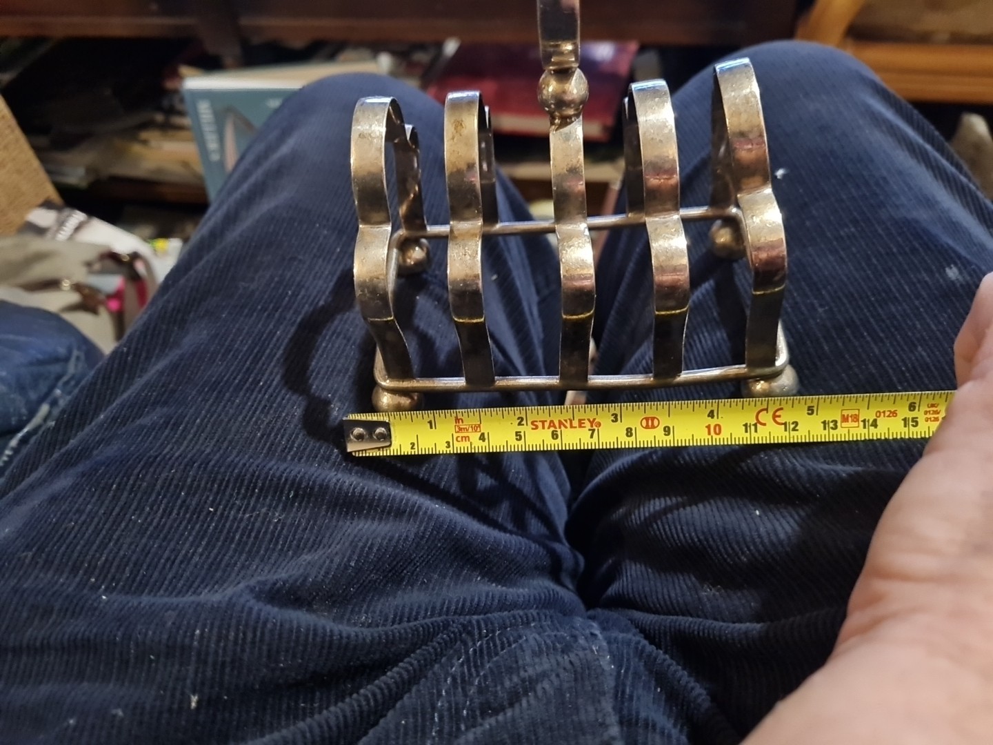 Antique Toast Rack Plated Sheffield Marked 4 Slice Silver Plated