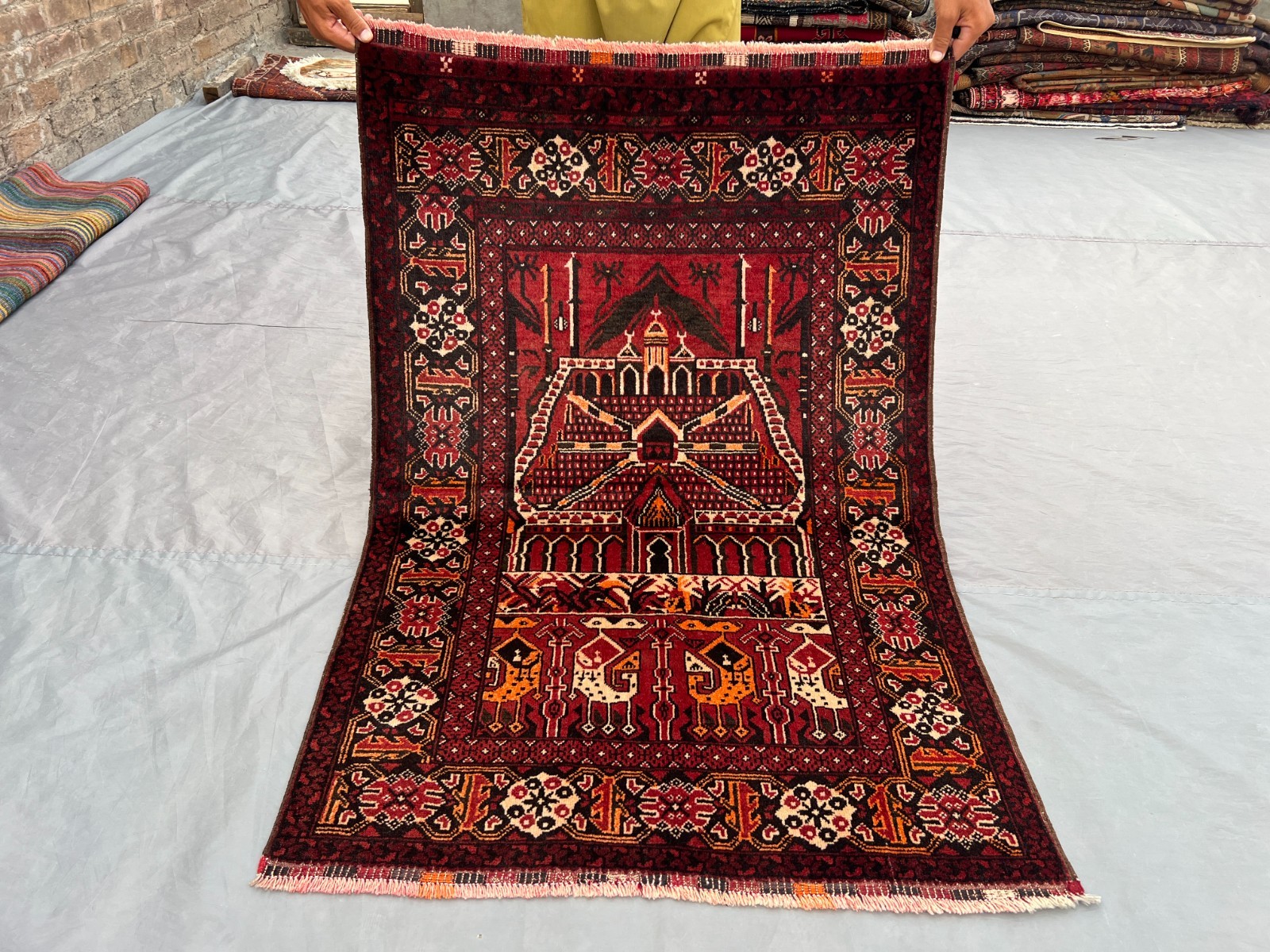 2’9 x 4’1 ft Vintage Turkoman Hand Knotted Wool Prayer Rug Tribal Nomadic rug