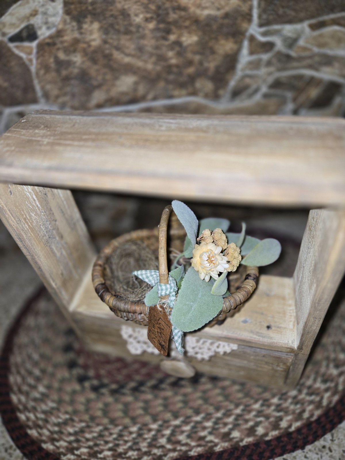 Handmade Primitive Rustic Wood Shelf w/ Drawer Reclaimed Wood Cubby