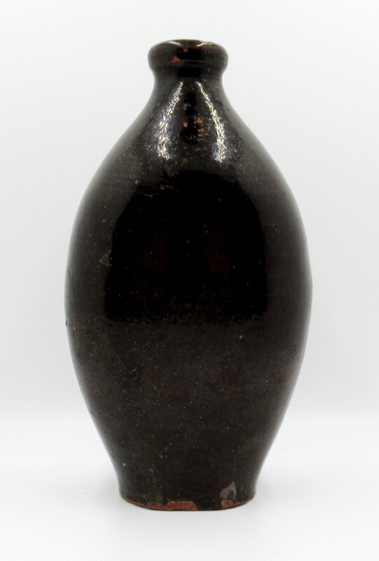 Antique Early 19th Century New England Redware Pottery Flask 7.5″ x 4.1″