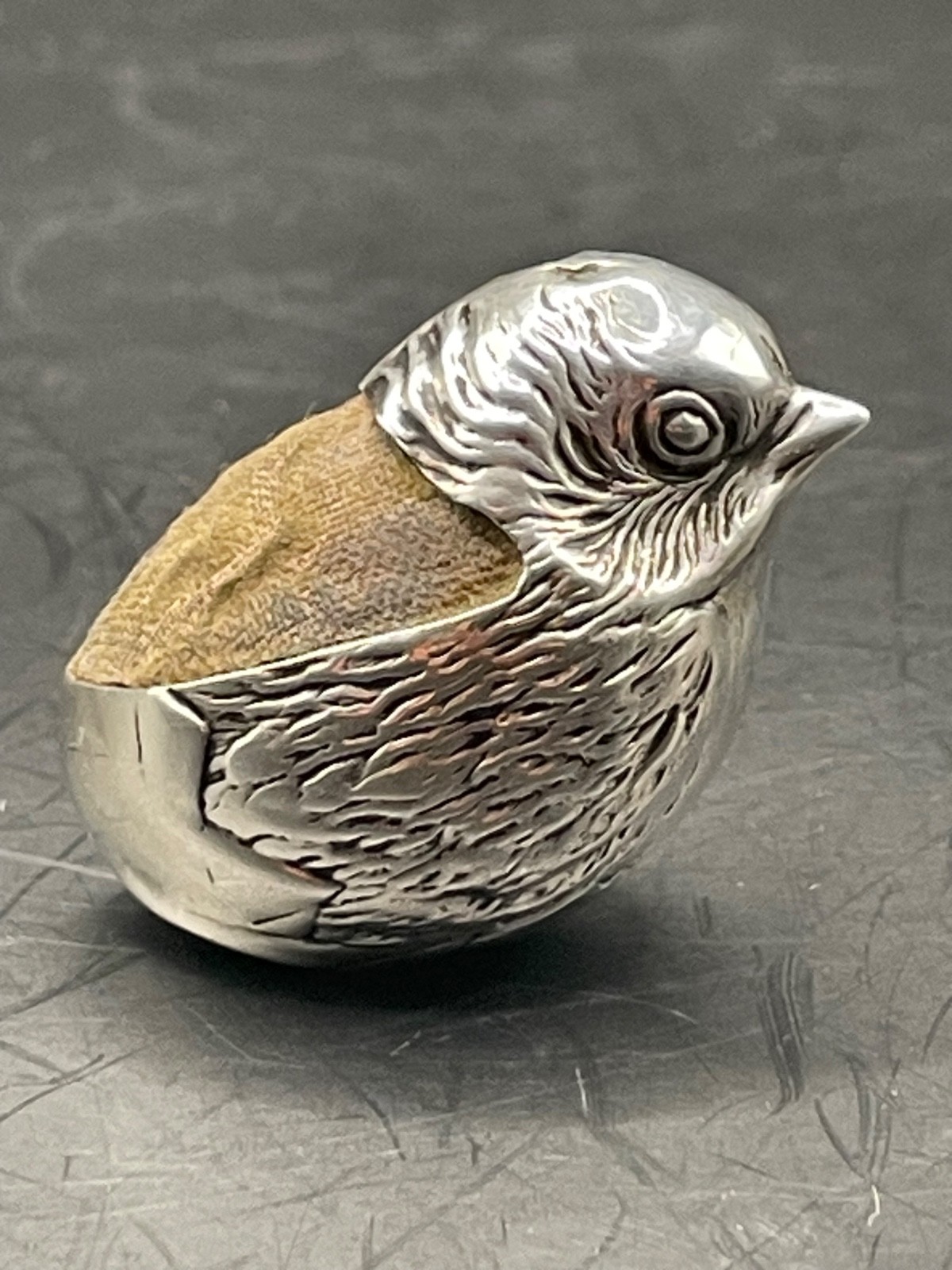 Pin cushion Solid Silver chick Antique Sampson Mordan Chester 1908