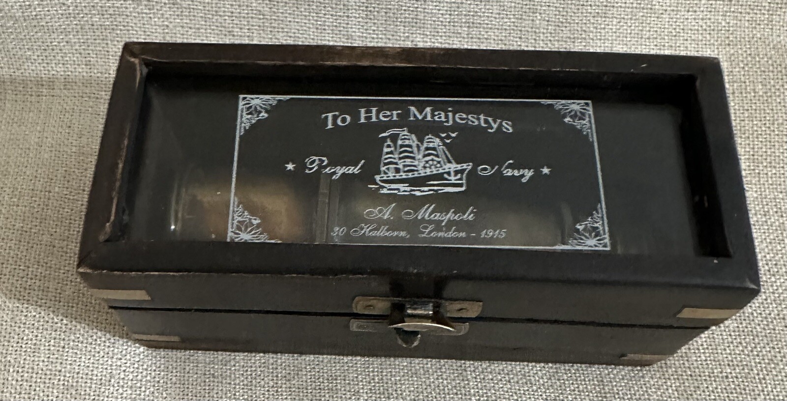 Vintage Telescope To Her Majesty Royal Navy A. Maspoli London 1915 in Wooden Box