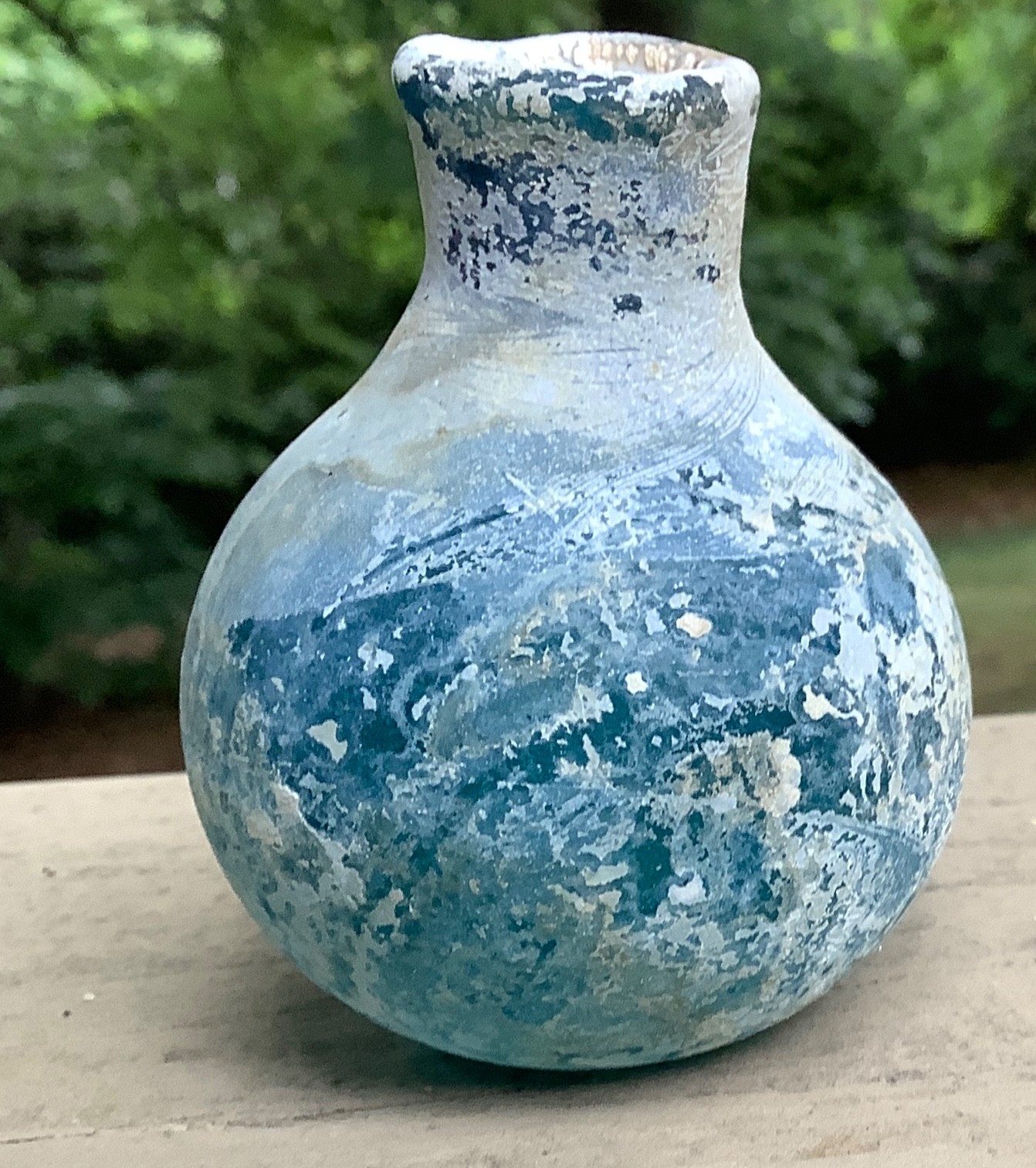 ANTIQUE Chinese NORTHERN WEI Dynasty BLUE GLASS PERFUME BOTTLE ( 220-265 AD )