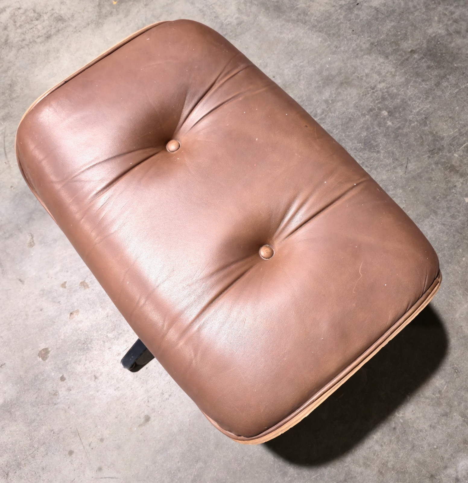 Mid-Century Modern Eames Style Oak Ottoman
