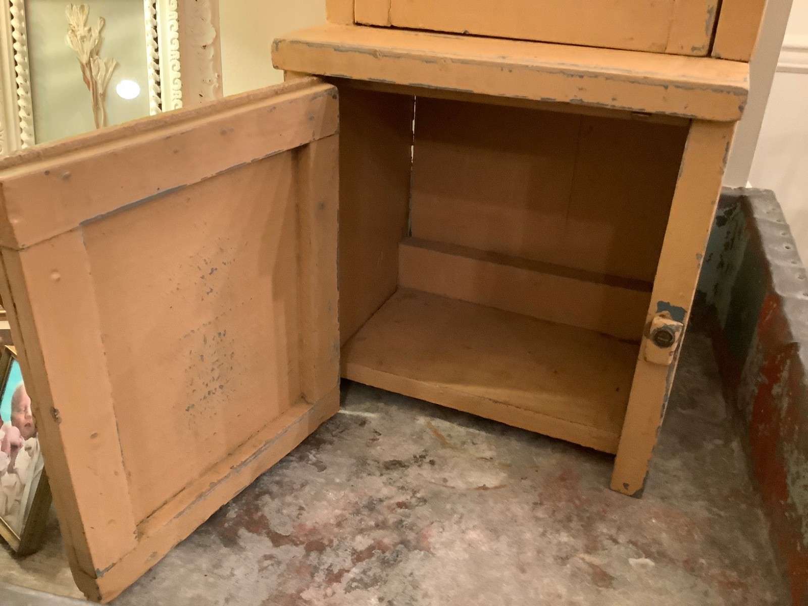 PRIMITIVE Child’s Step Back Cabinet Handcrafted Early 25” Tall