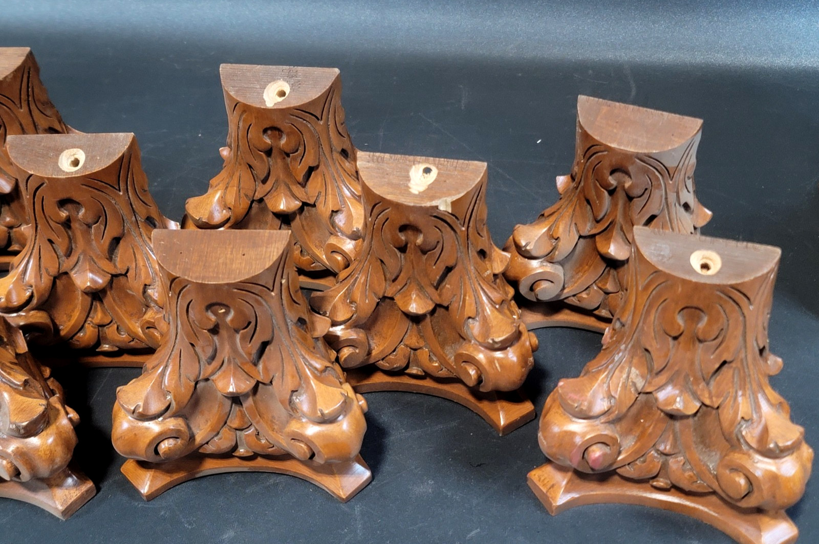 Raymond Enkeboll Designs 1996 Solid Wood Maple Stain Corbel Acanthus Motifs LOT