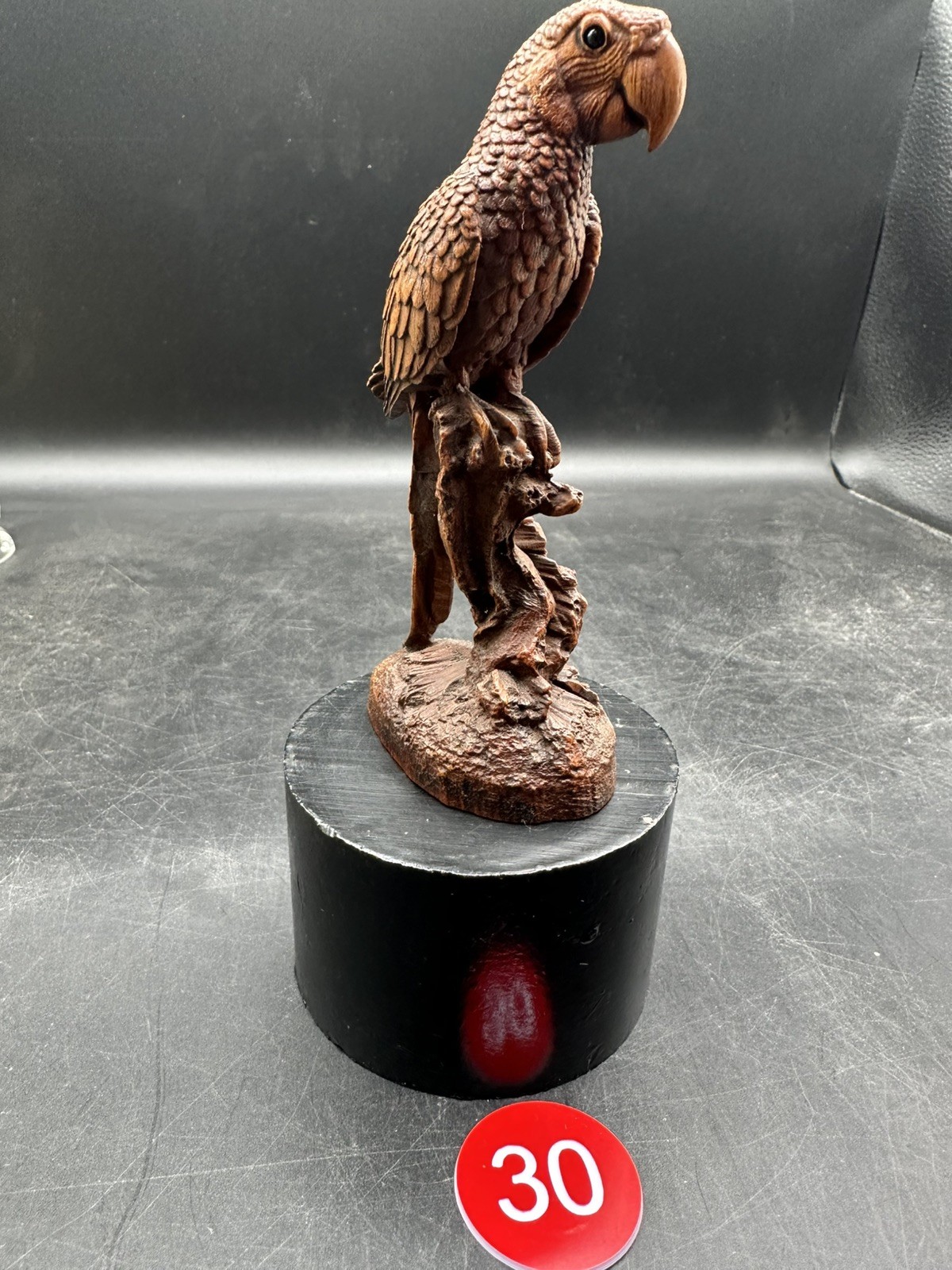 Chinese boxwood Wood Hand Carved Feng Shui Parrot Bird Lucky Statue 5″ Tall