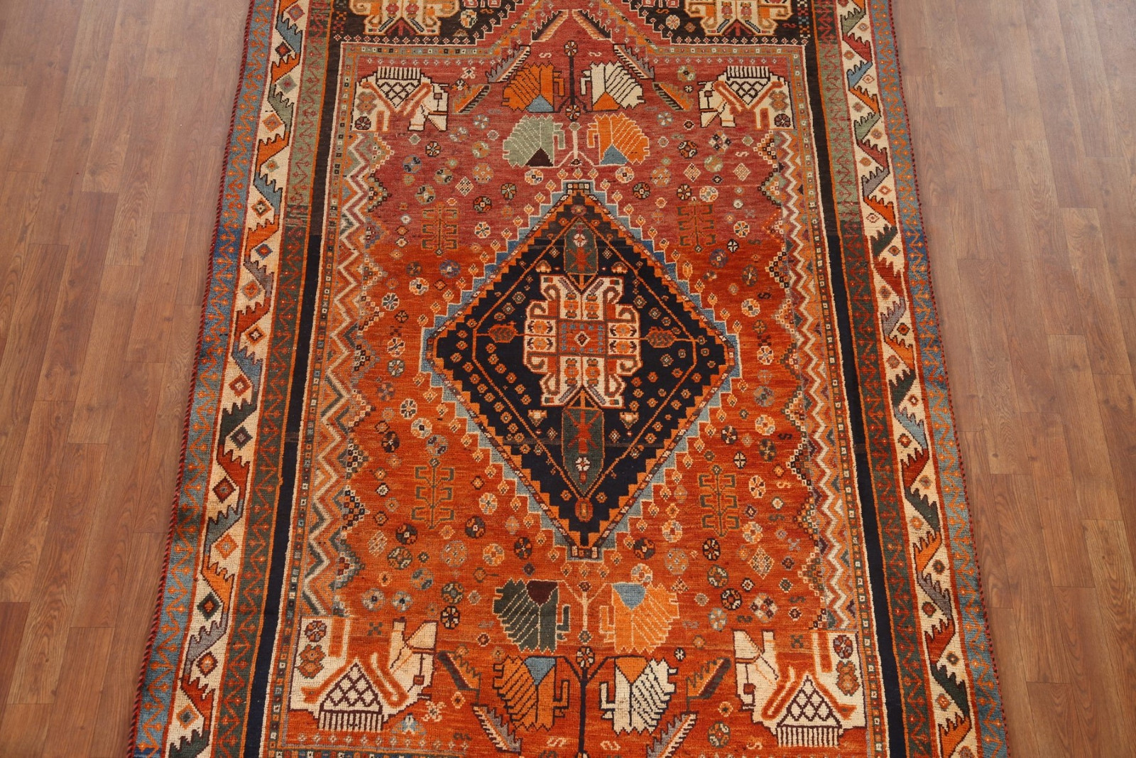 Antique Vegetable Dye Tribal Traditional Hand-made Wool Rug Area Carpet 5×9