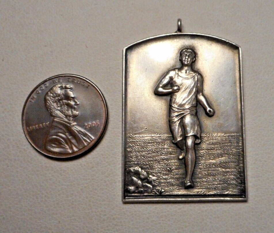 Old Art Deco Weyhing Detroit Sterling Old Timers Award Medal 440Yd Hurdles 14.5g
