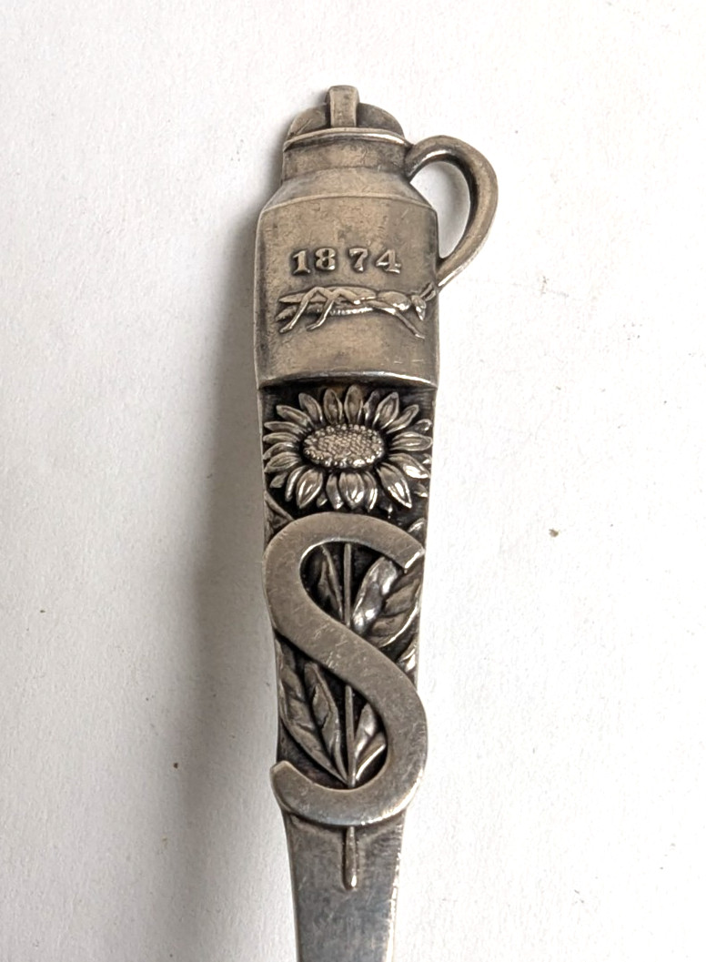 STERLING SILVER (Can S) KANSAS McPherson Souvenir Spoon Sunflower 5.25″