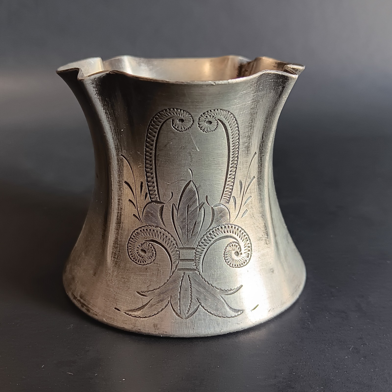 Silver Plated Engraved Victorian Cups Match Cigarette Holder Ashtray Smoking Set