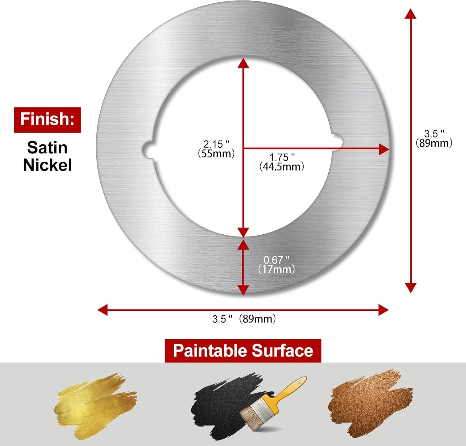 Door Knob Backing Plates Round Version, Satin Nickel, Thick, Door Reinforceme…