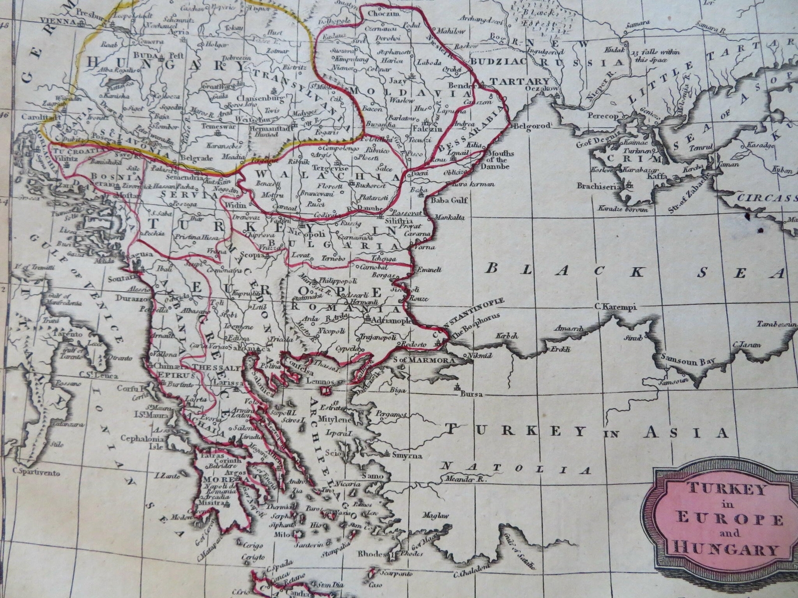 Ottoman Empire Hungary Serbia Albania Bosnia Greece 1806 Barlow engraved map