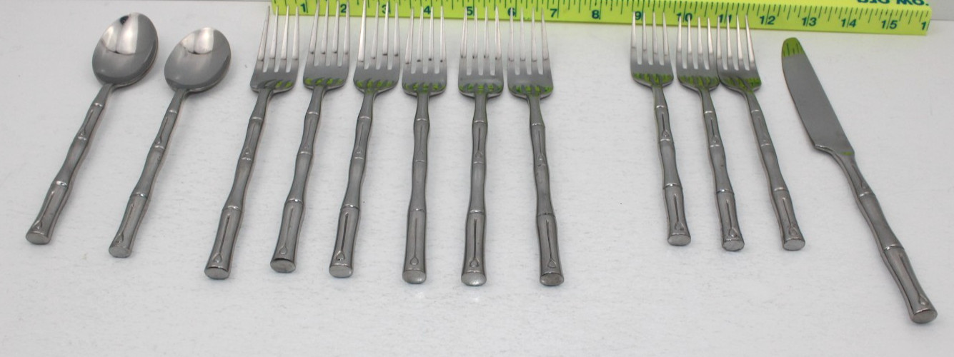Hampton Silversmiths Bamboo Stainless Steel 12 Pieces silverware partial set