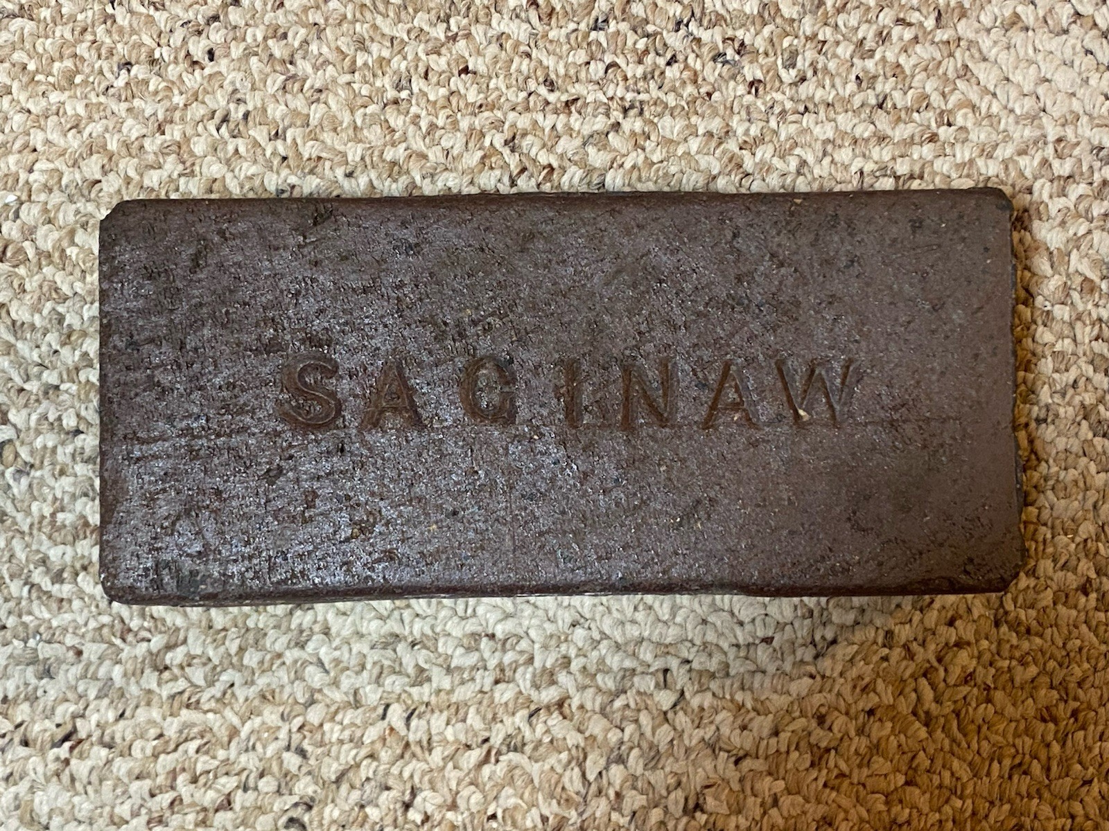1 Saginaw Brick Michigan Collectible & Historical 8 3/4” X 4” X 2 5/8”