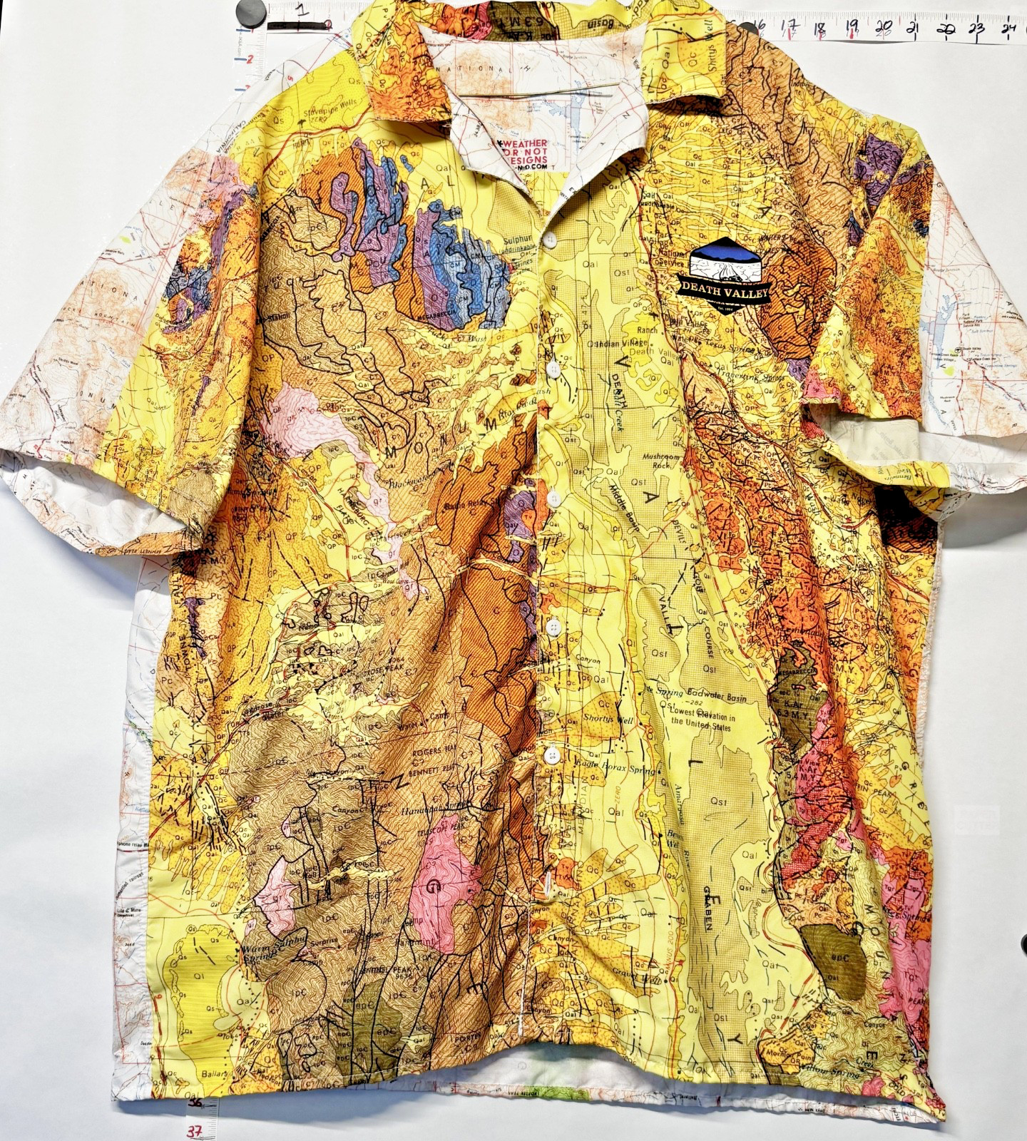 Geologic & Topographic Map of Death Valley NP shirt – 3XL – ONE OF A KIND!!!