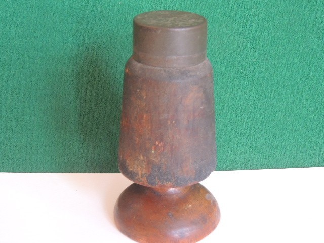 Primitive SUCCESSOR Signed Antique 19thc Treenware Match Safe Wood Tin Lining