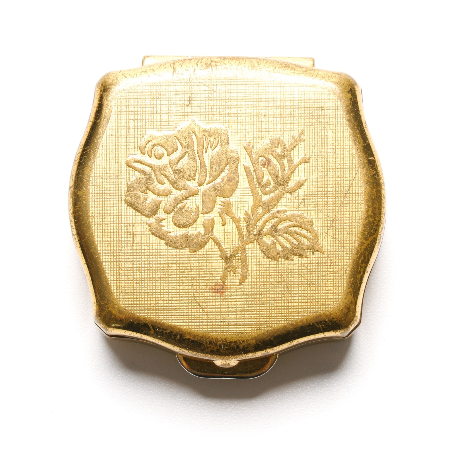 English Trinket Box Gilt Regency Style Stratton Engraved Flower Rose Late 20C