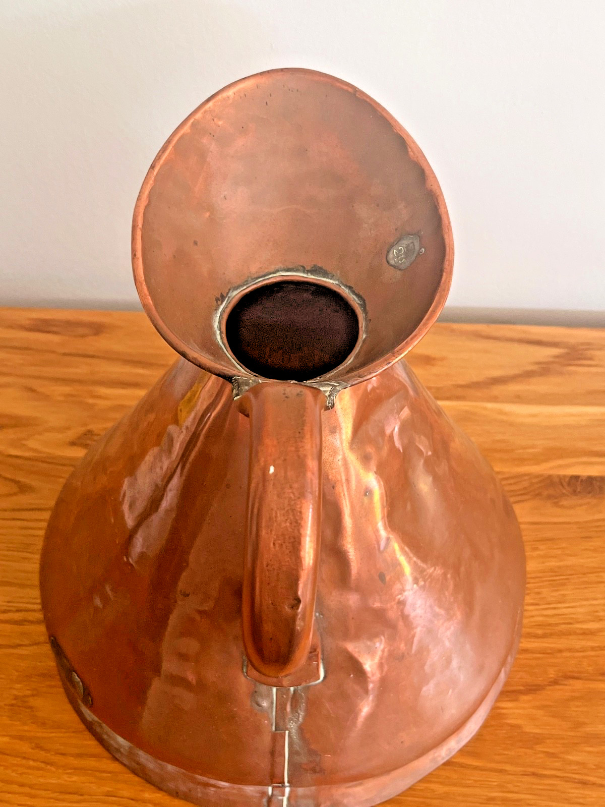 Large Antique Copper Haystack Jug Harvest Pitcher Rustic Farmhouse Deco